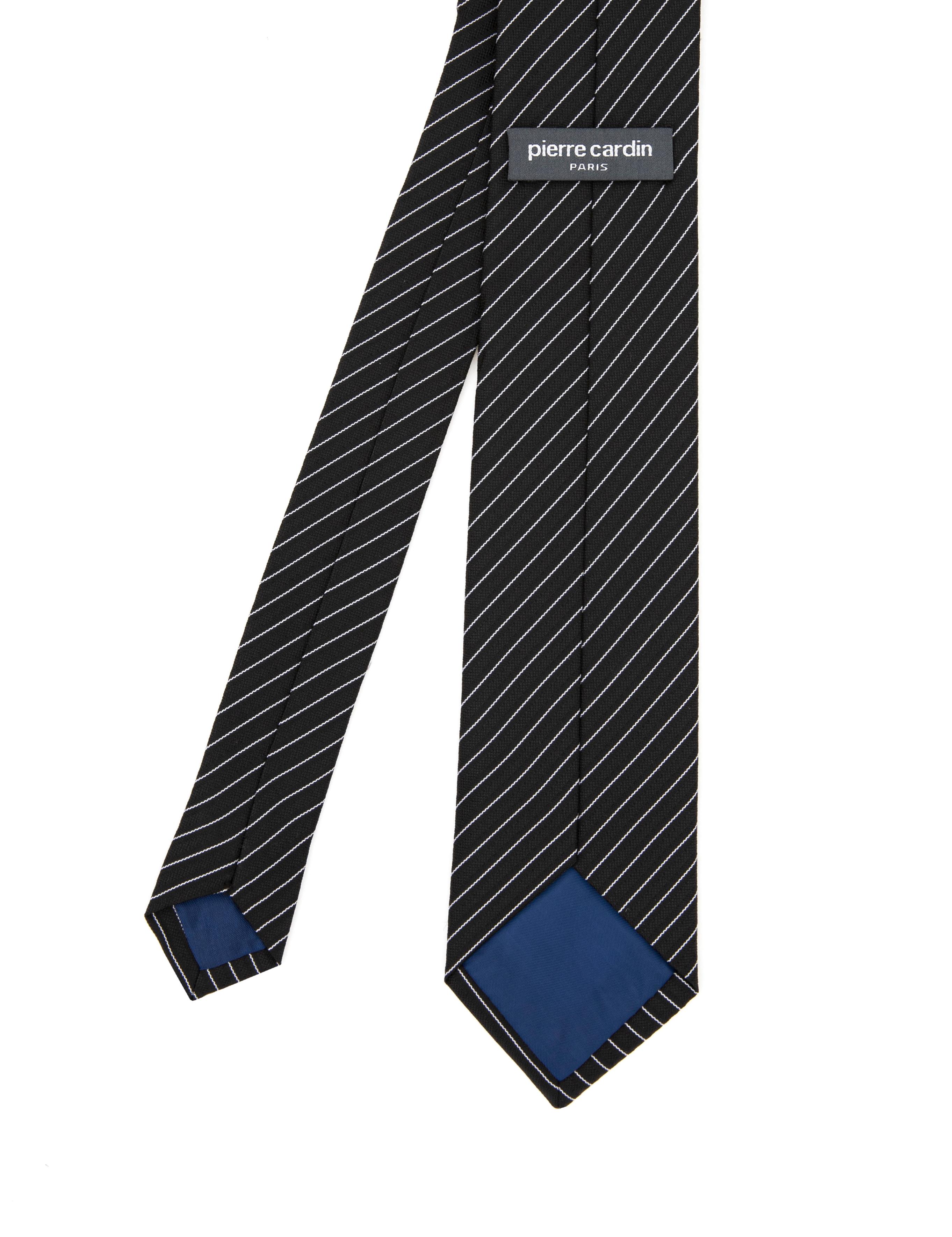 Siyah 3'lü Kravat-Mendil-Kravat İğnesi Set