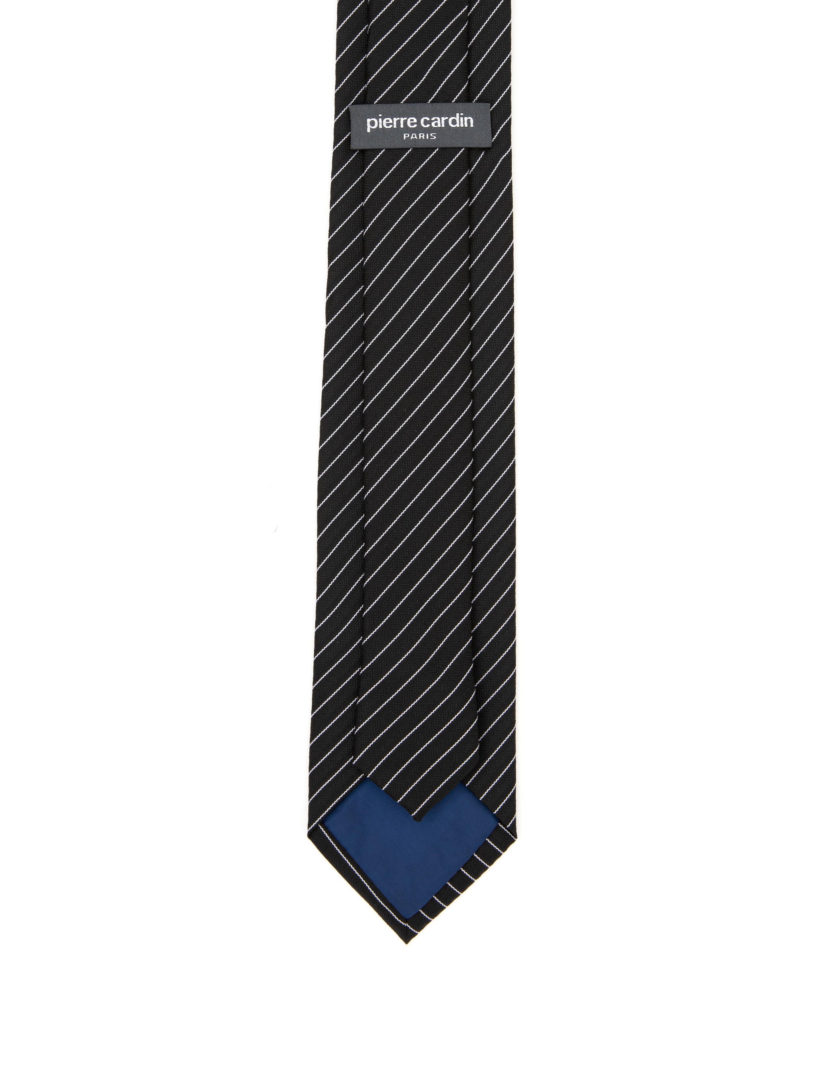 Siyah 3'lü Kravat-Mendil-Kravat İğnesi Set