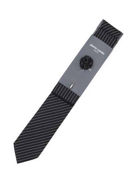 Siyah 3'lü Kravat-Mendil-Kravat İğnesi Set - 50295475001