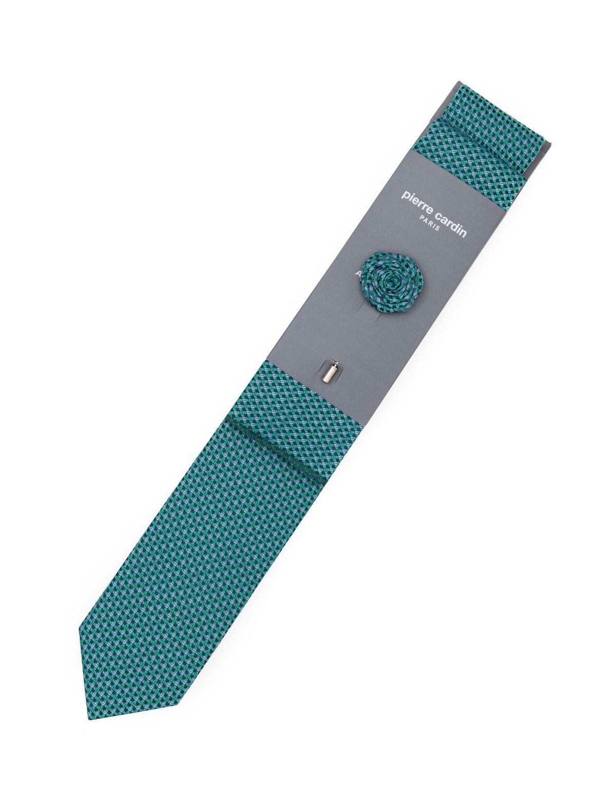 Yeşil 3'lü Kravat Mendil Set - 50295474001