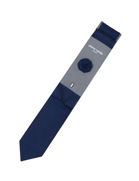 Lacivert 3'lü Kravat-Mendil-Kravat İğnesi Set - 50295477002