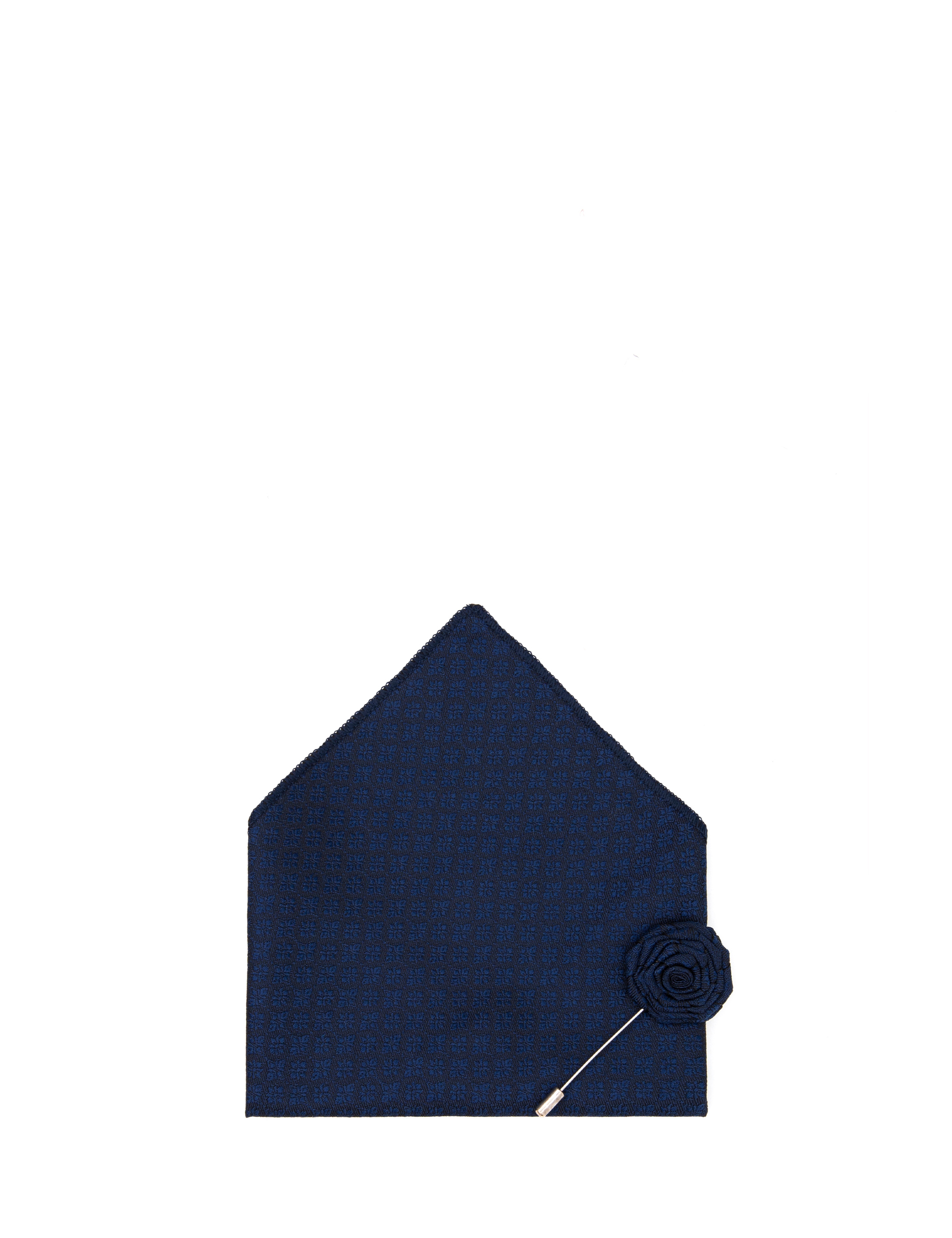 Lacivert 3'lü Kravat-Mendil-Kravat İğnesi Set - Image 6