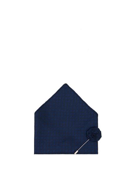 Lacivert 3'lü Kravat-Mendil-Kravat İğnesi Set - 50295477002