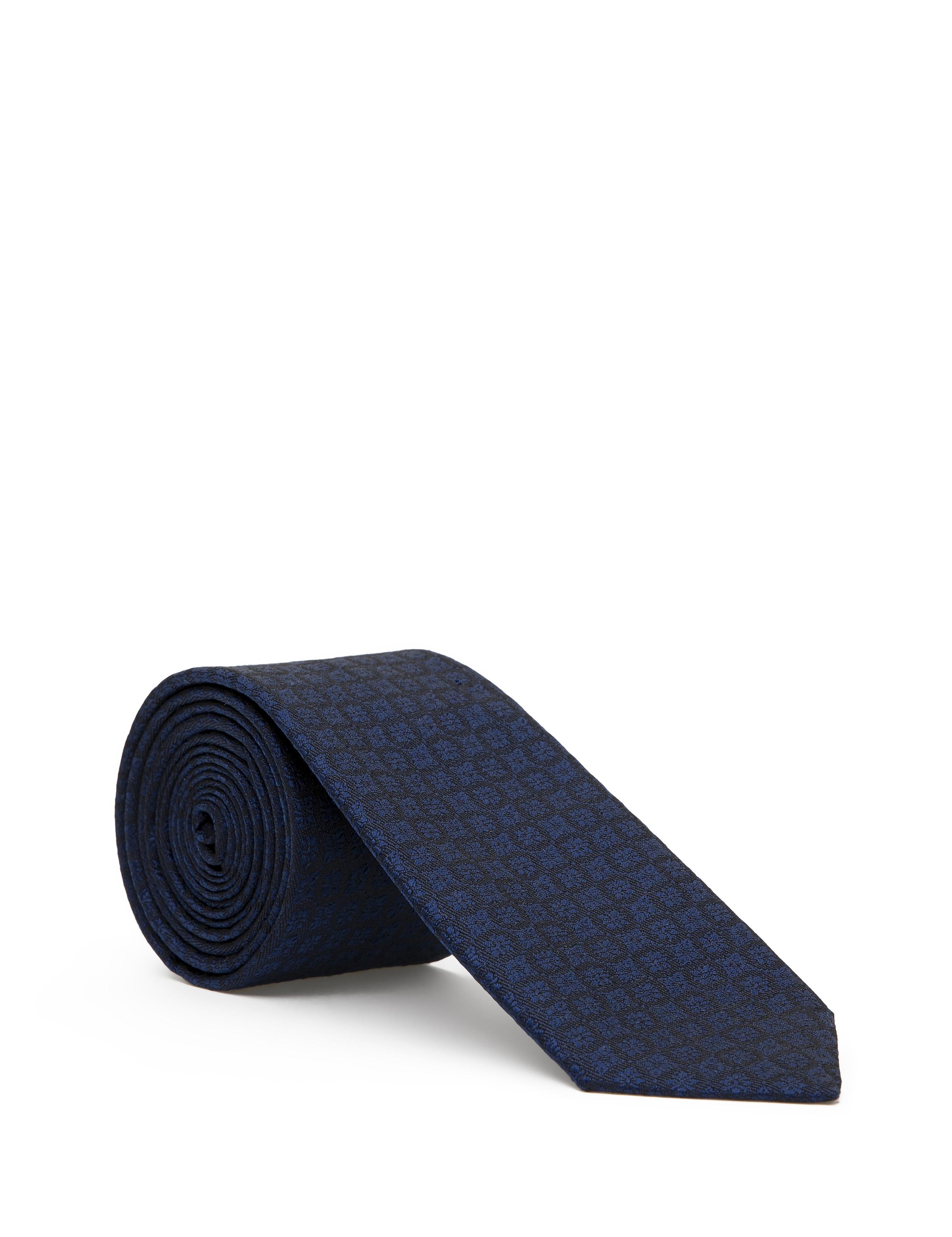 Lacivert 3'lü Kravat-Mendil-Kravat İğnesi Set