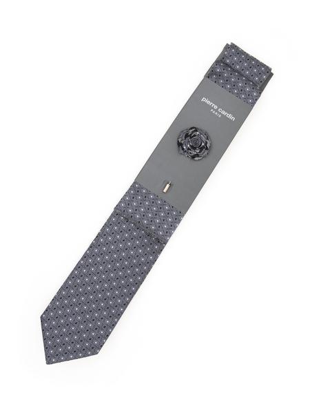 Siyah 3'lü Kravat-Mendil-Kravat İğnesi Set - 50295480001