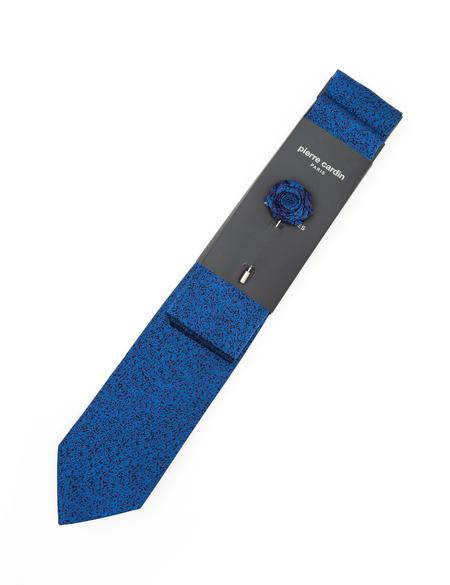 Mavi 3'lü Kravat Mendil Set - 50295478001