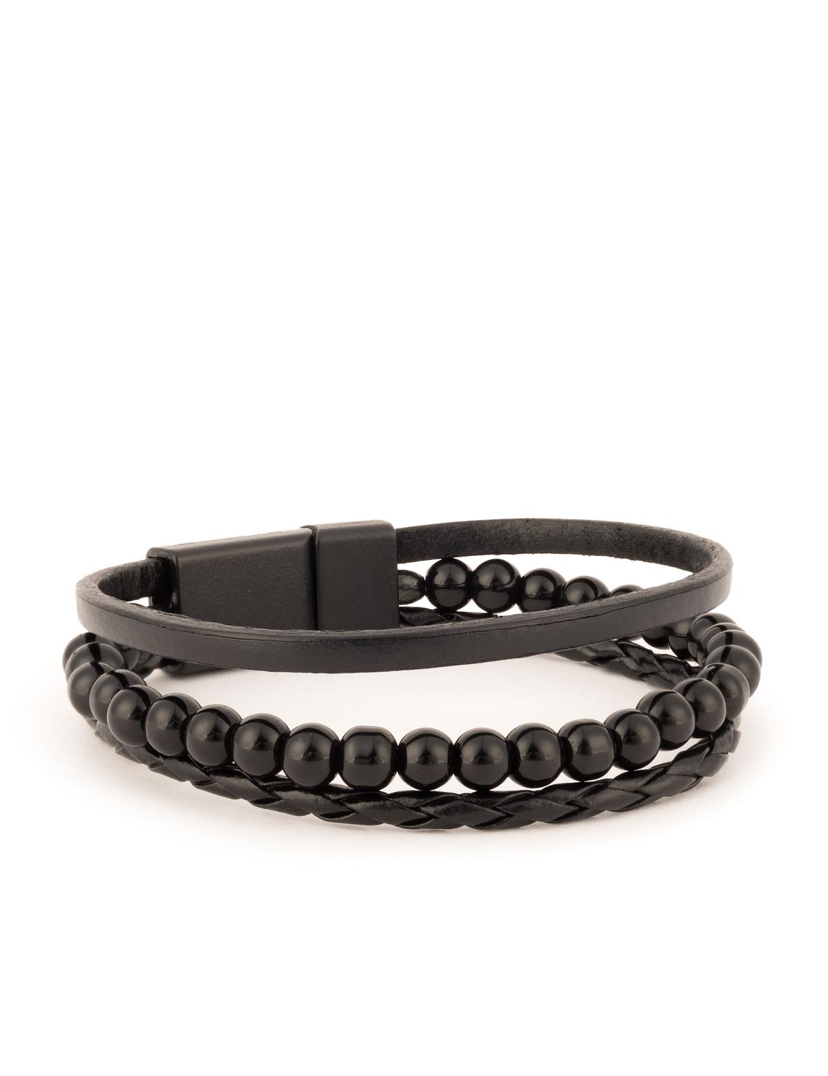 Siyah Deri Bileklik - 50296959001