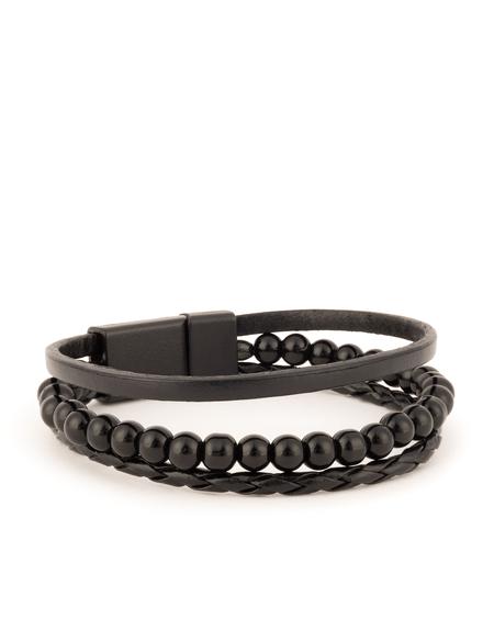 Siyah Deri Bileklik - 50296959001