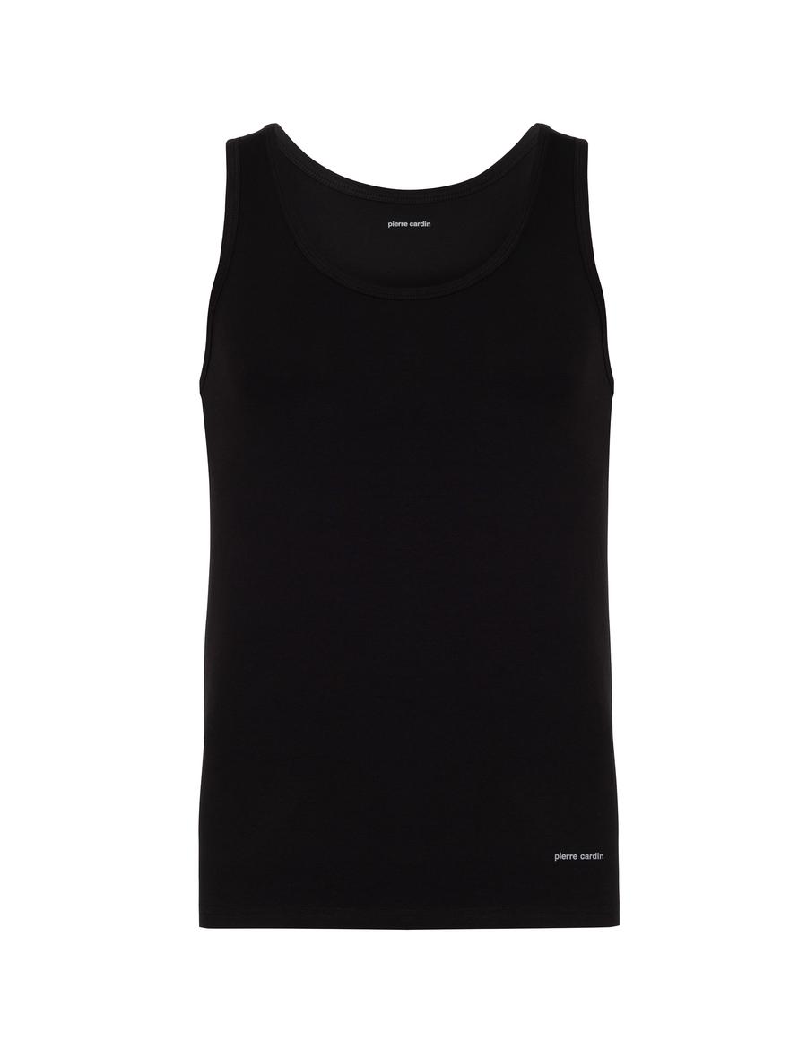 Siyah Pamuk Modal Karışımlı 2'li Atlet