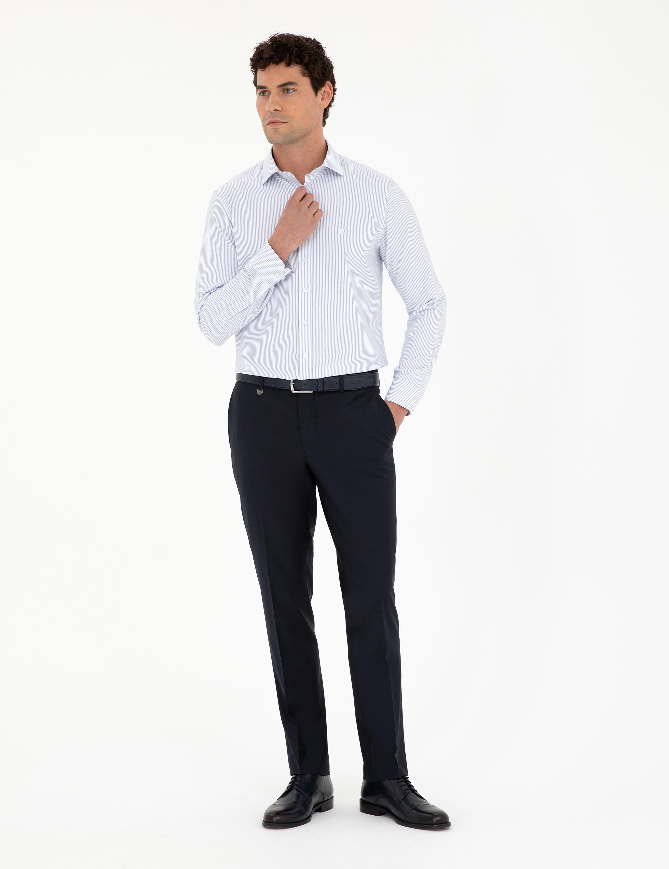 Lacivert Slim Fit Kumaş Pantolon