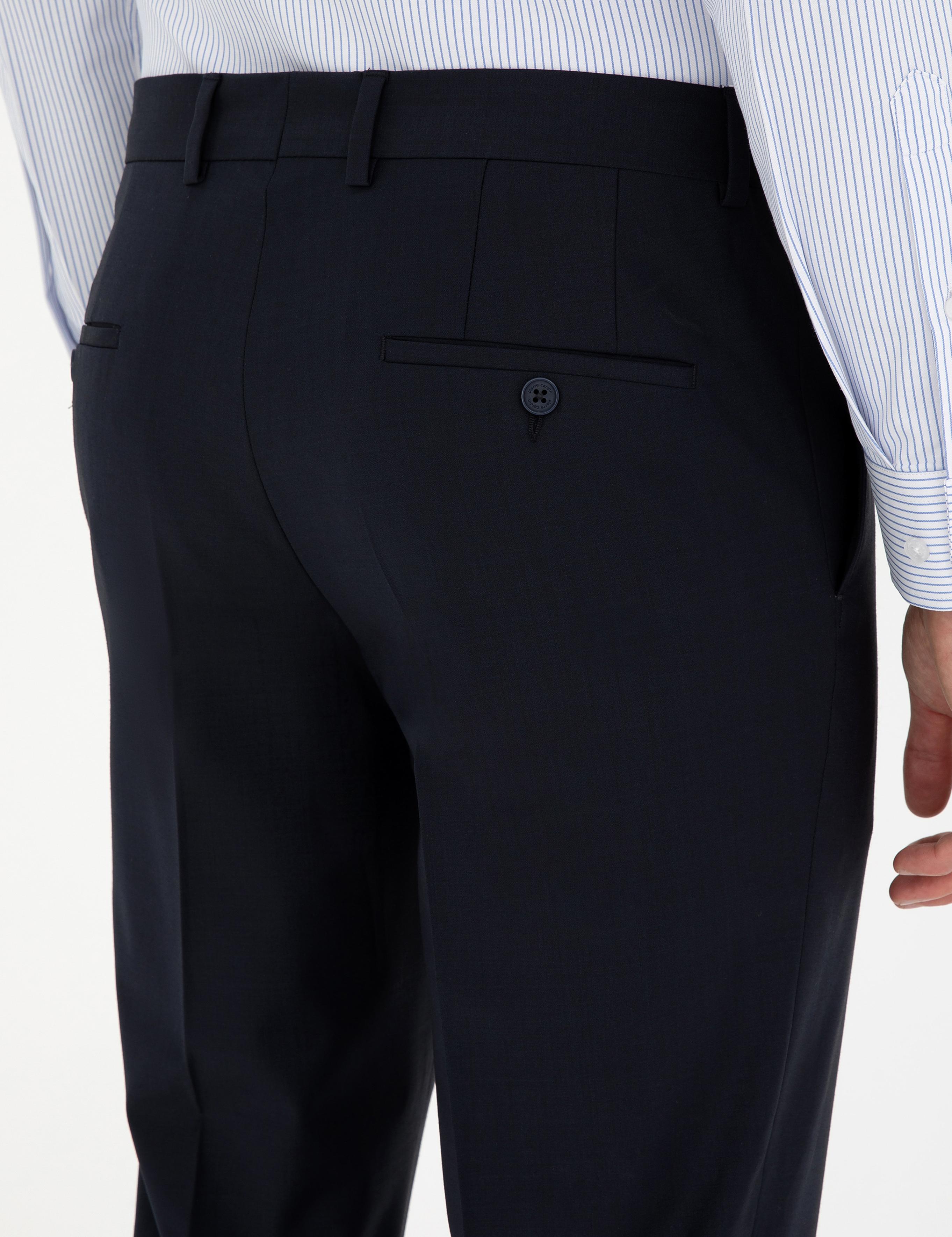 Lacivert Slim Fit Kumaş Pantolon