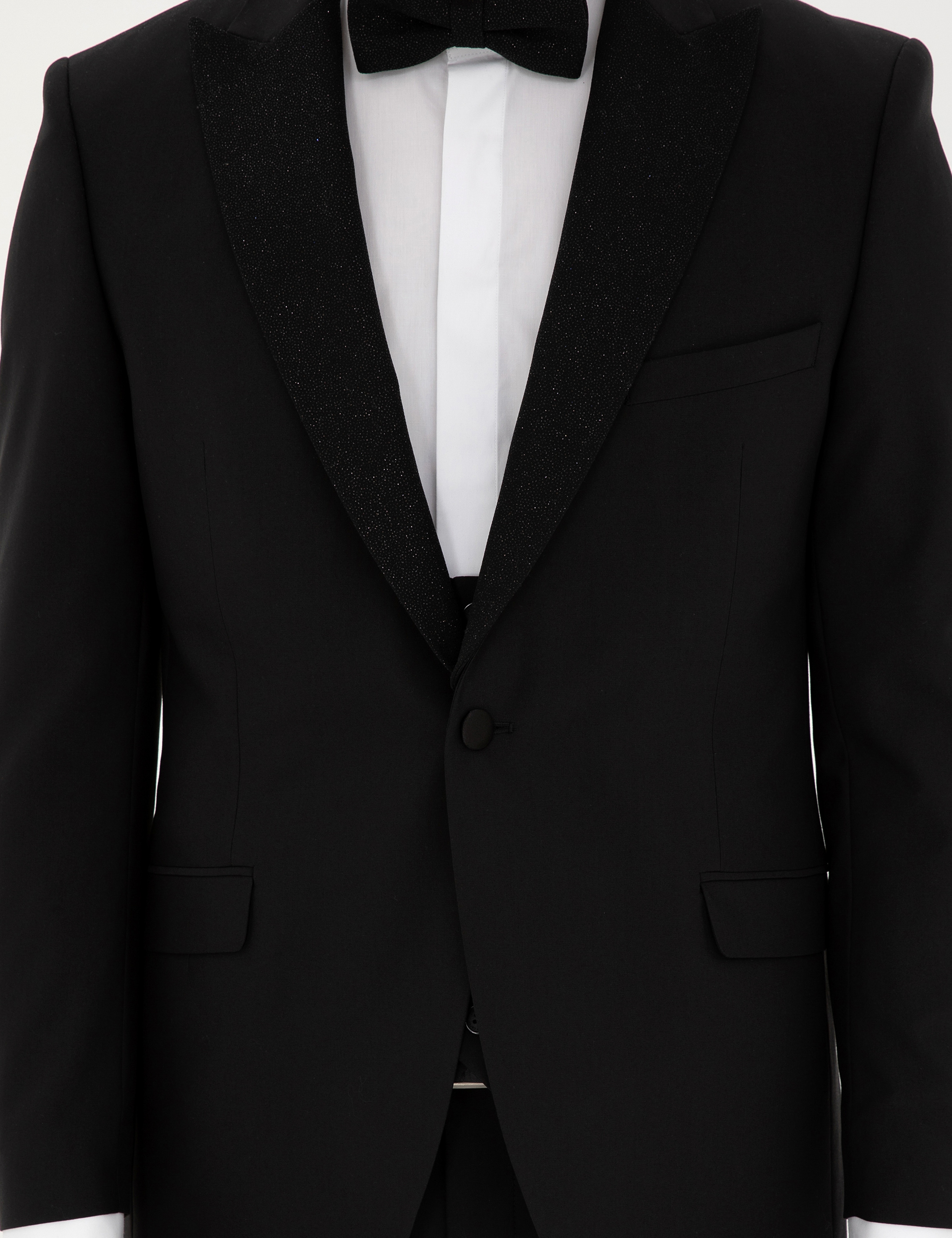 Siyah Ex. Slim Fit Yelekli Smokin - Image 7