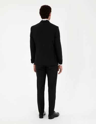 Siyah Ex. Slim Fit Yelekli Smokin