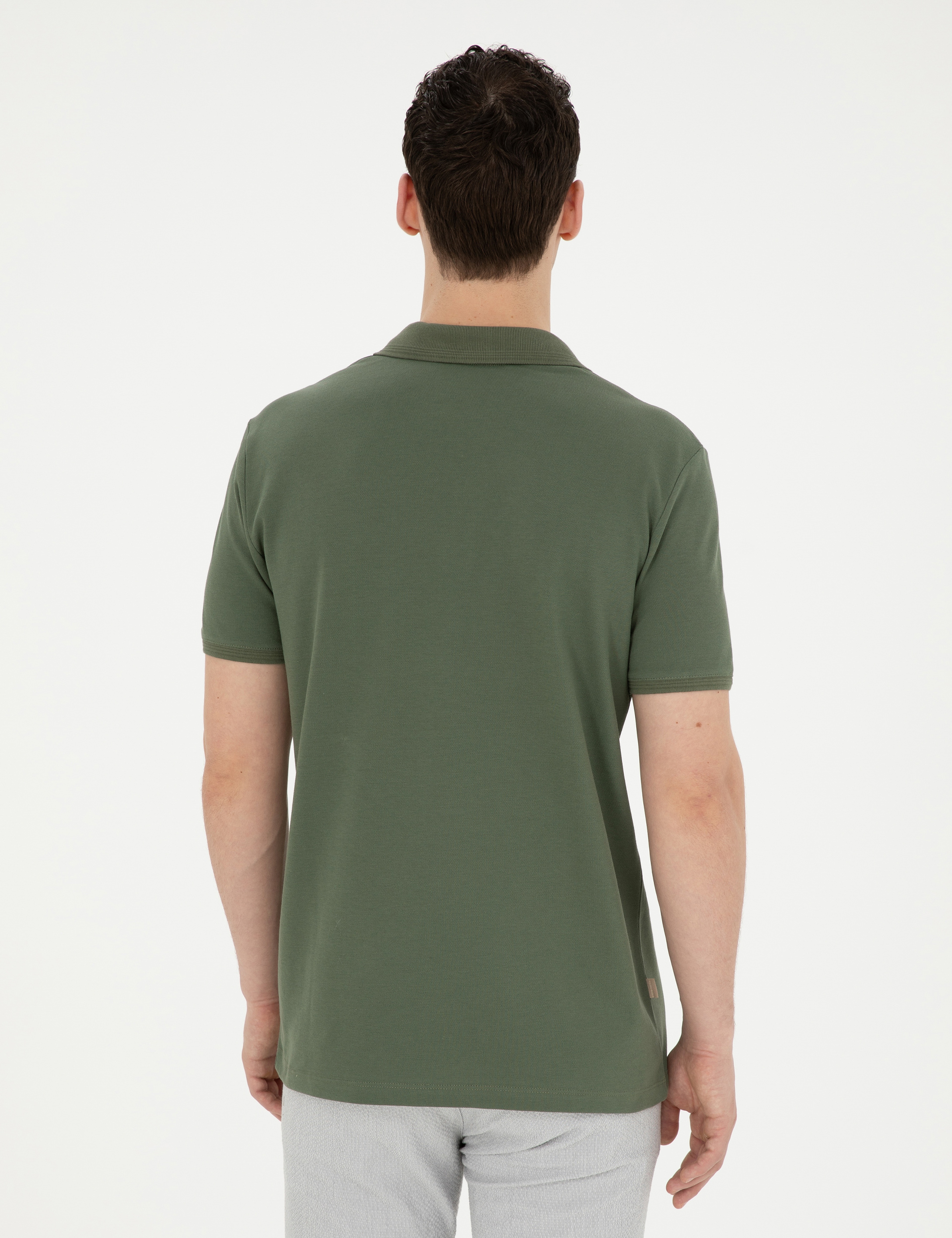 Haki Regular Fit Basic Tişört - Image 5