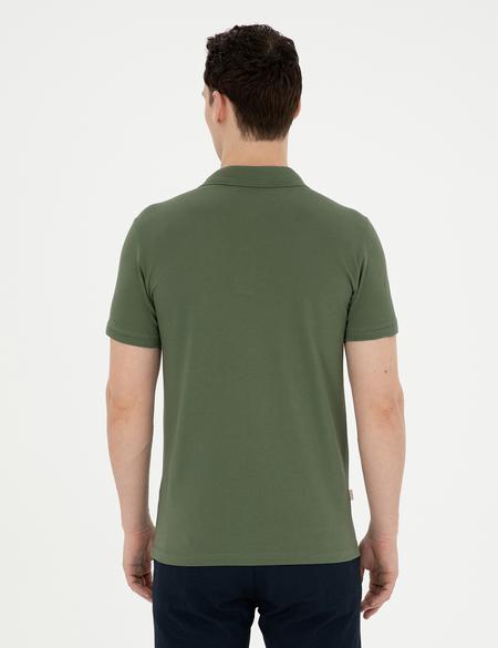 Haki Slim Fit %100 Pamuk Polo Yaka Basic Tişört - 50291625043