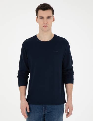 Koyu Lacivert Regular Fit Sweatshirt