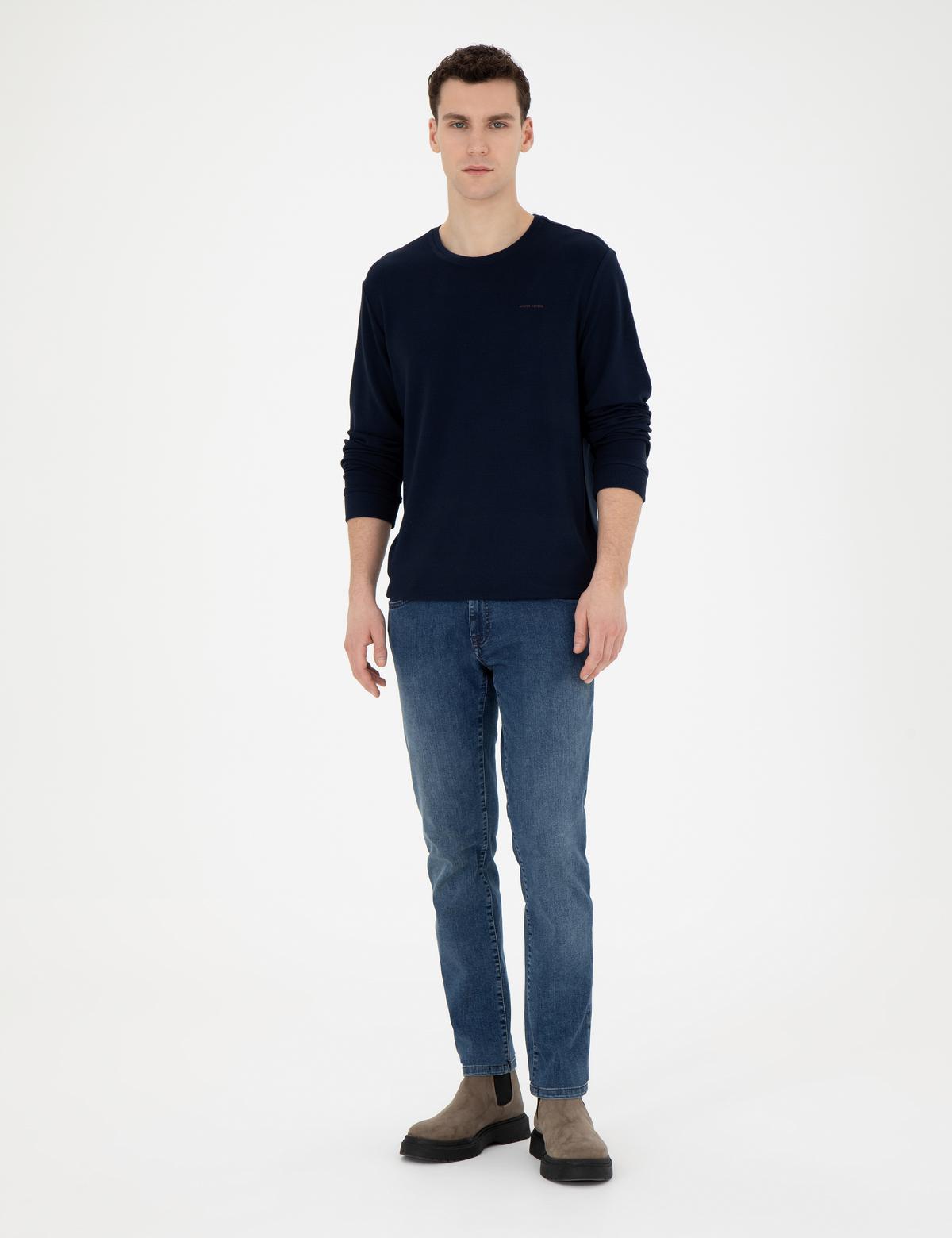 Koyu Lacivert Regular Fit Sweatshirt - 50279552015