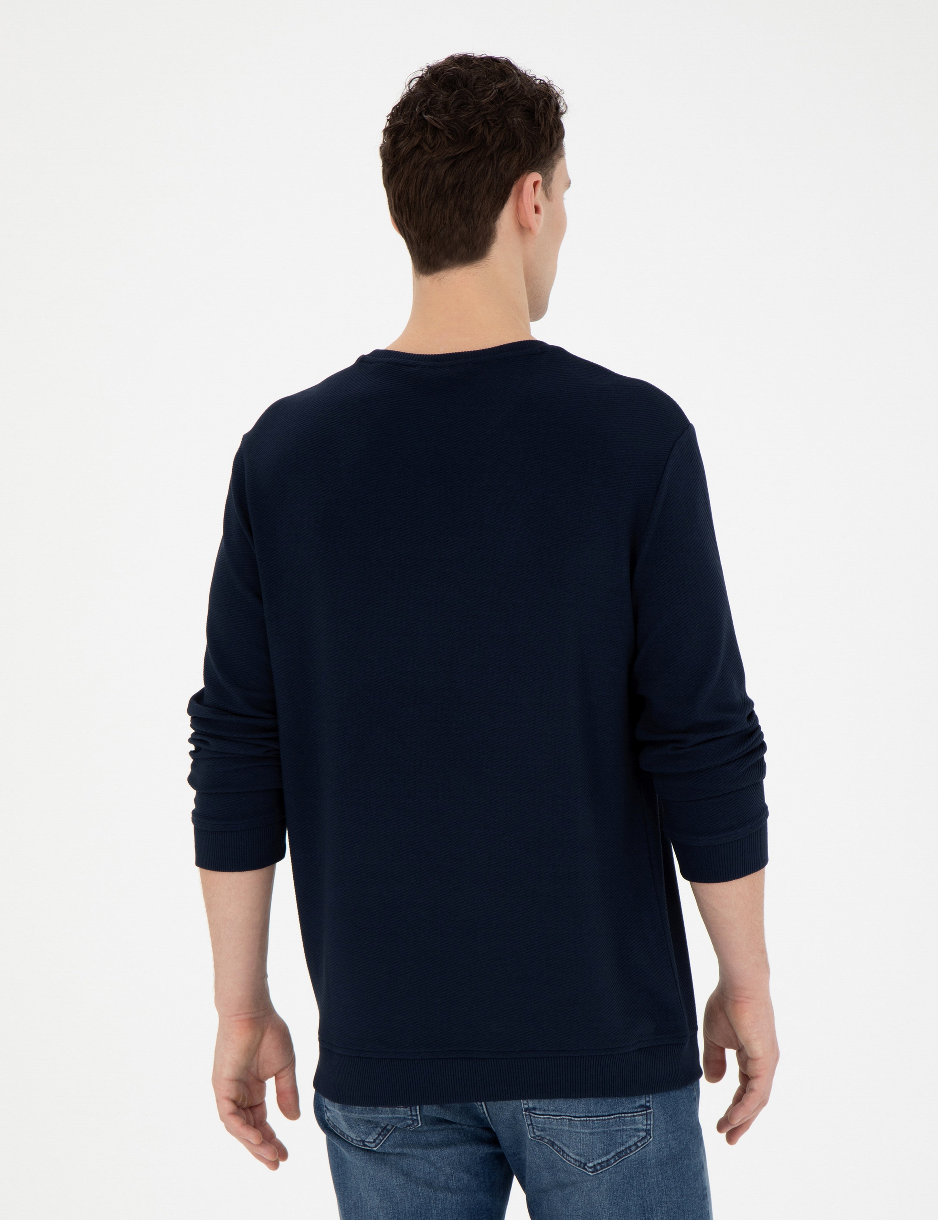Koyu Lacivert Regular Fit Sweatshirt