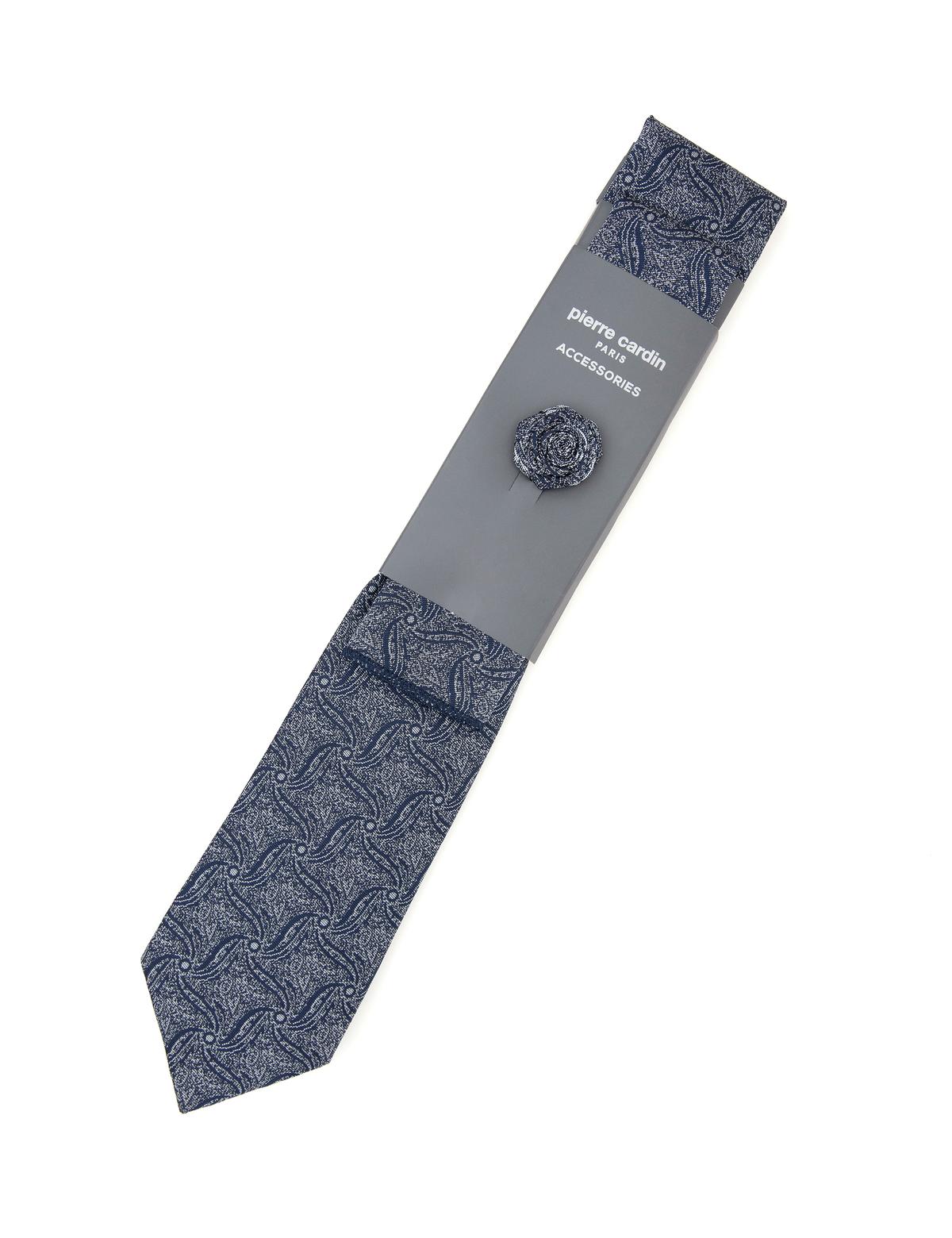 Mavi 3'lü Kravat-Mendil-Kravat İğnesi Set - 50298135001