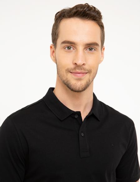 Siyah Slim Fit Tişört - 50221519001