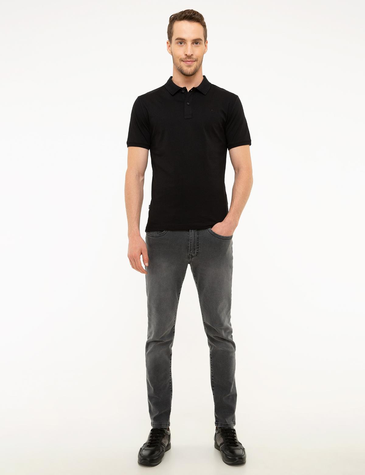 Siyah Slim Fit Tişört - 50221519001