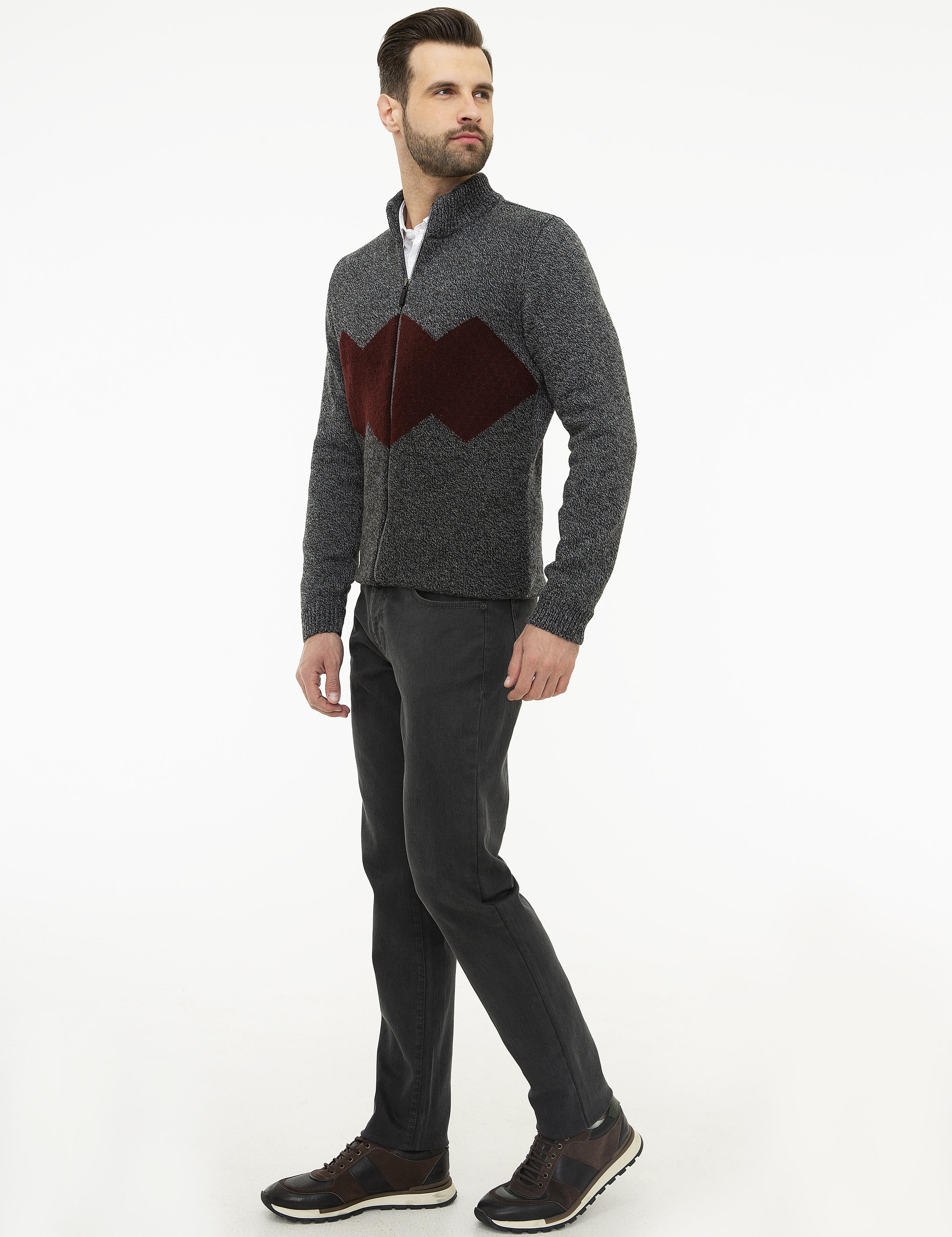 Antrasit Slim Fit Denim Pantolon