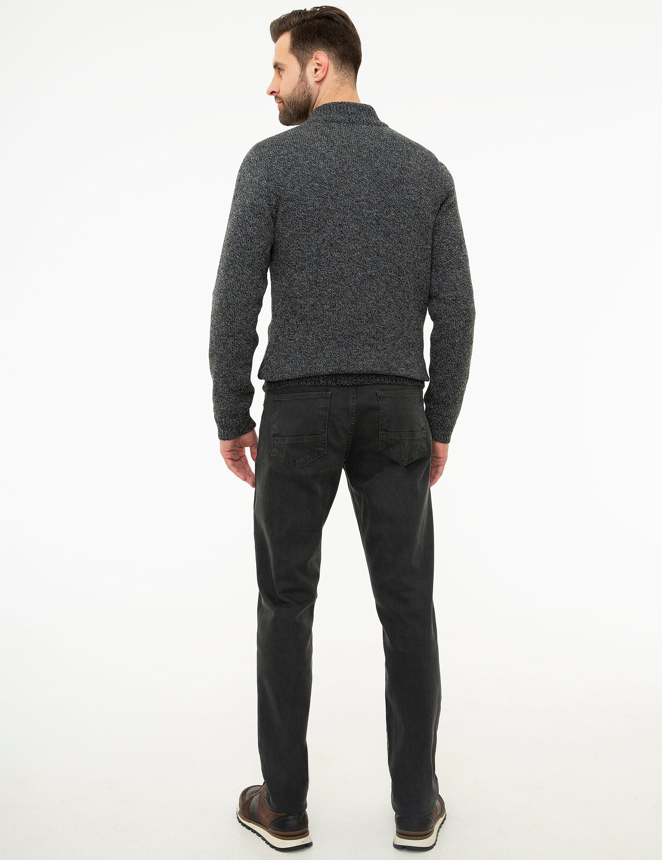 Antrasit Slim Fit Denim Pantolon - Image 3