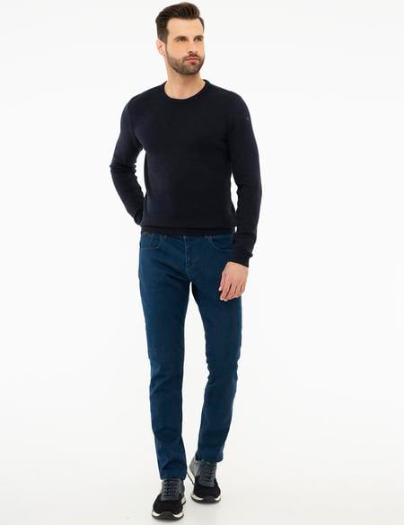 Koyu Mavi Slim Fit Denim Pantolon - 50225853002