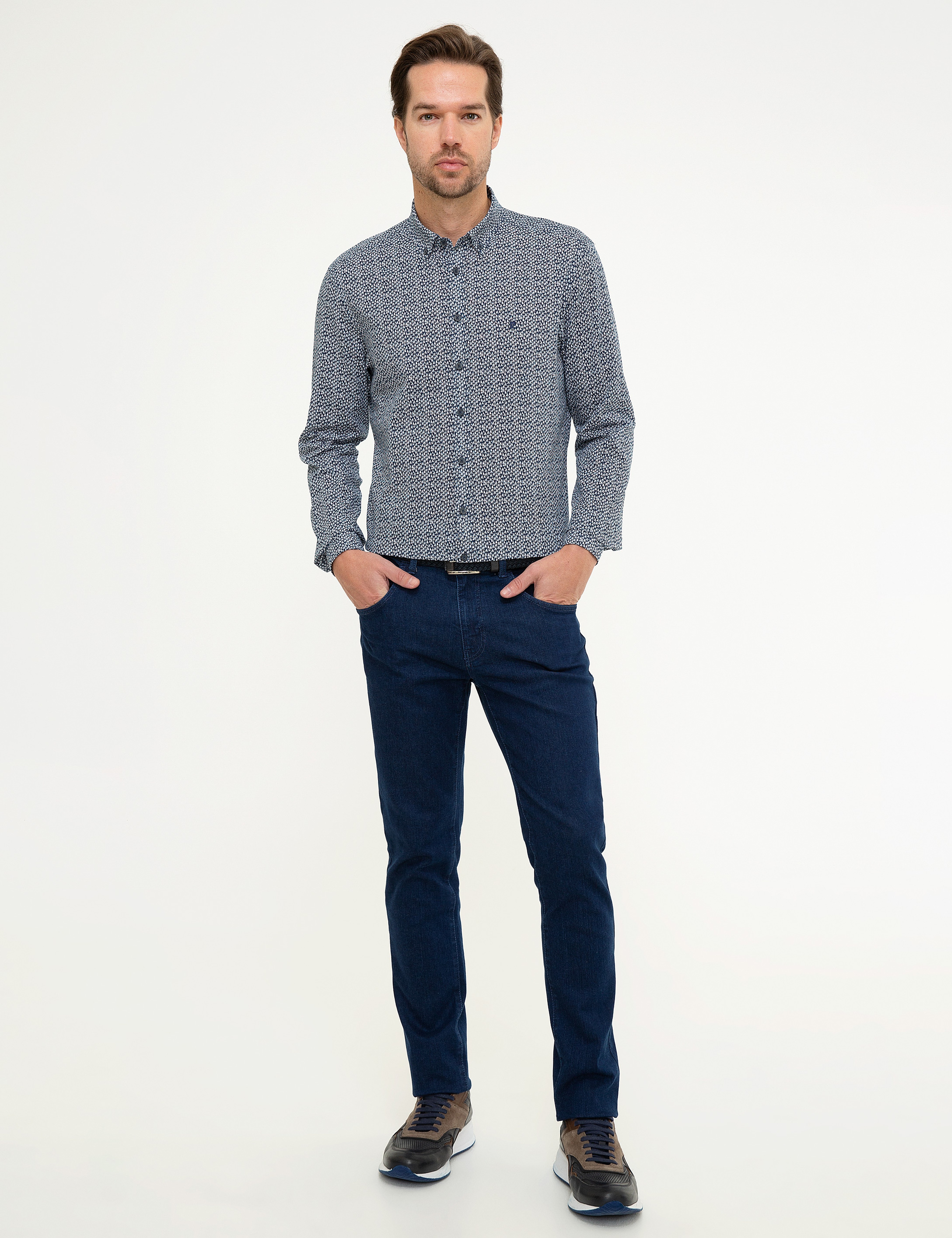 Lacivert Slim Fit Denim Pantolon - Image 1