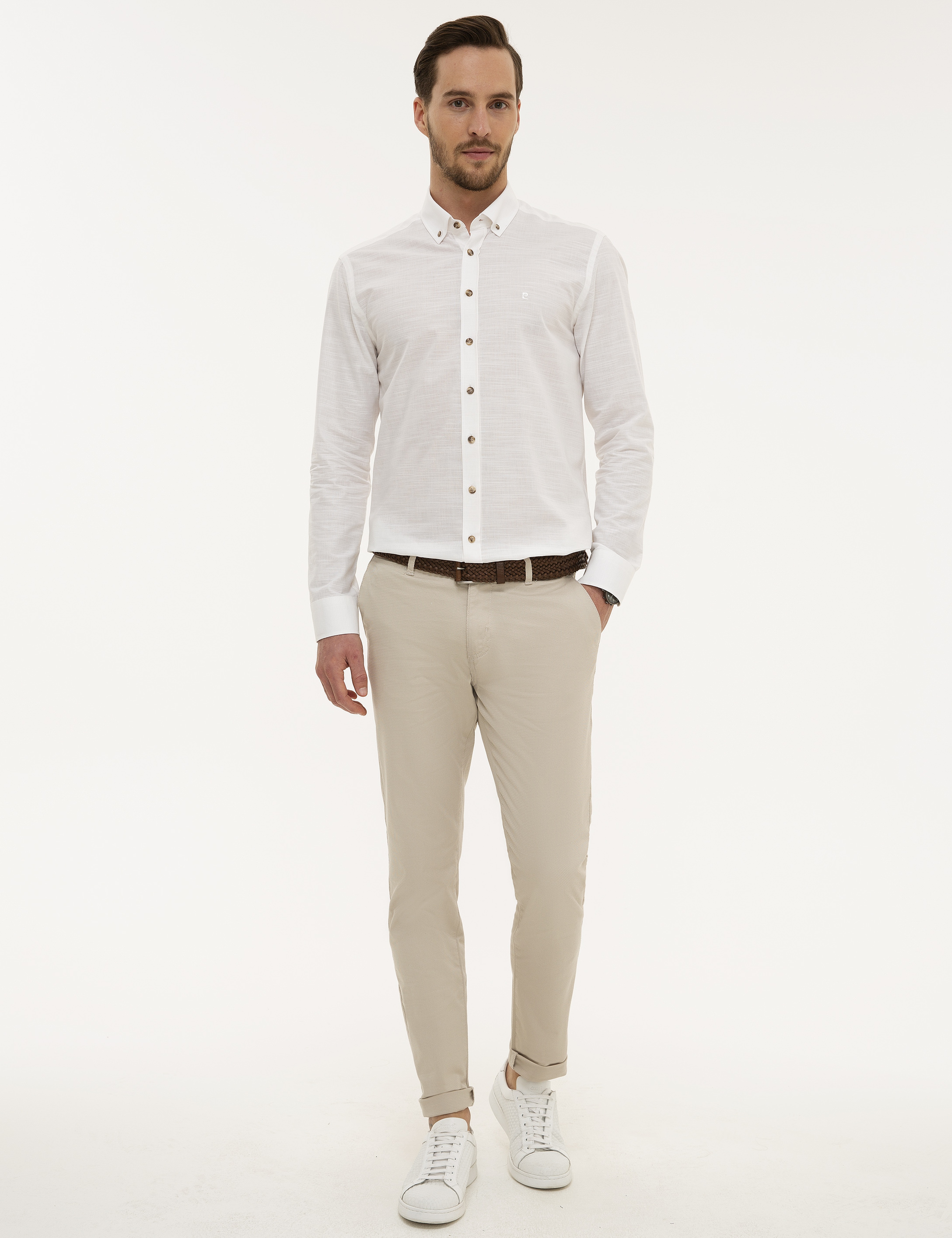 Beyaz Slim Fit Gömlek - Image 4