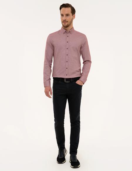 Bordo Slim Fit Oxford Gömlek - 50227391023
