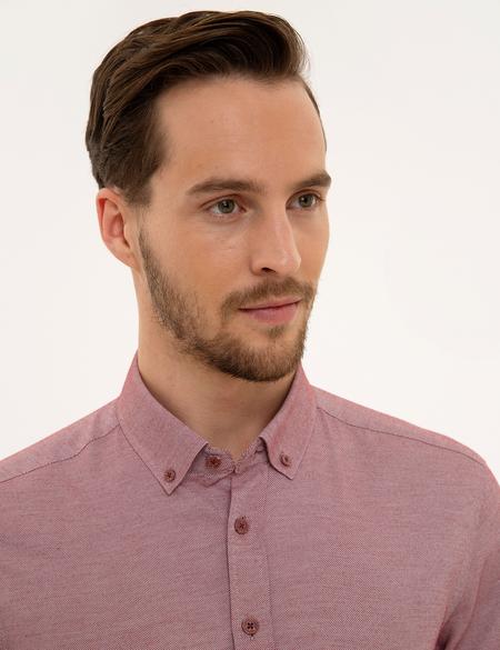 Bordo Slim Fit Oxford Gömlek - 50227391023