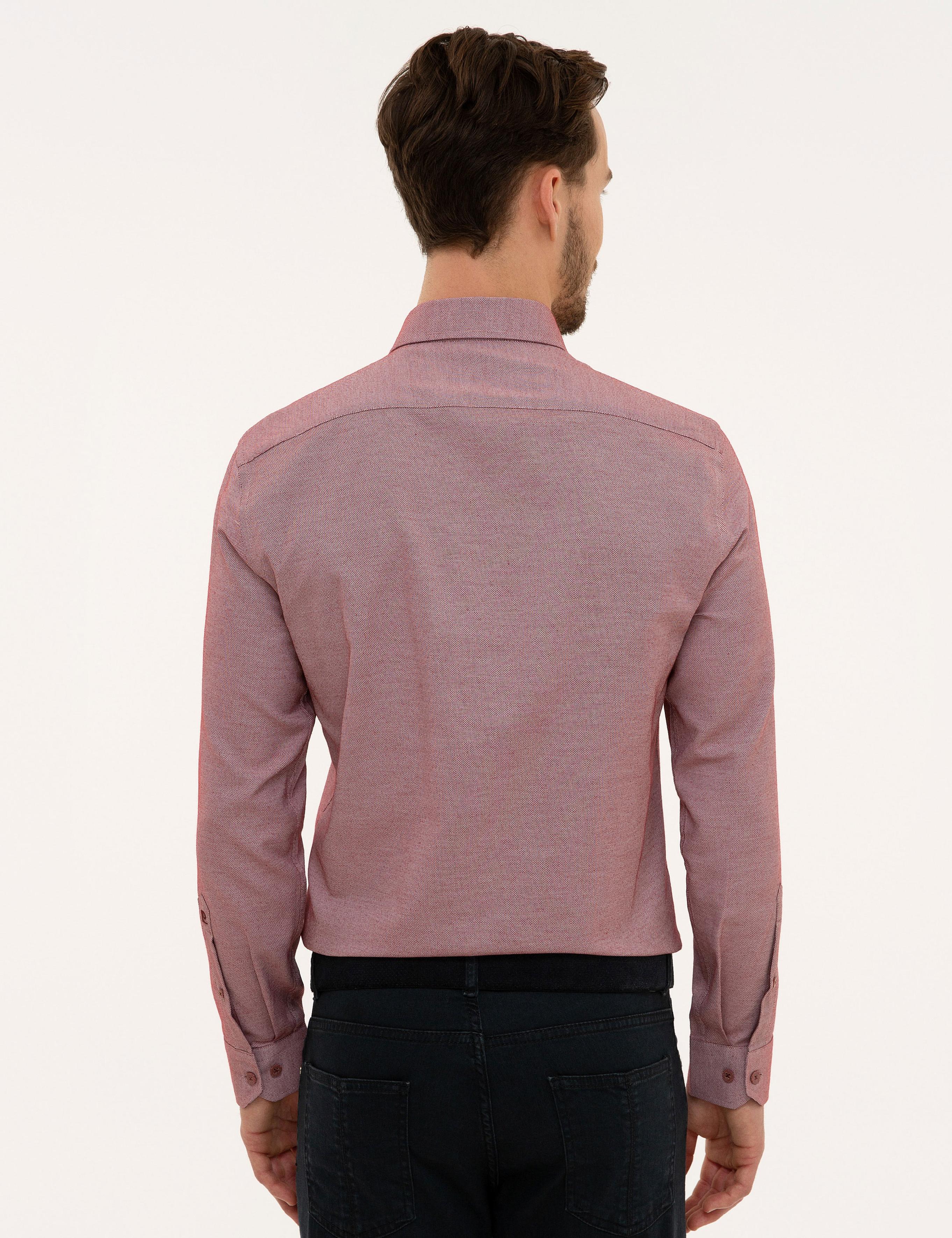 Bordo Slim Fit Oxford Gömlek