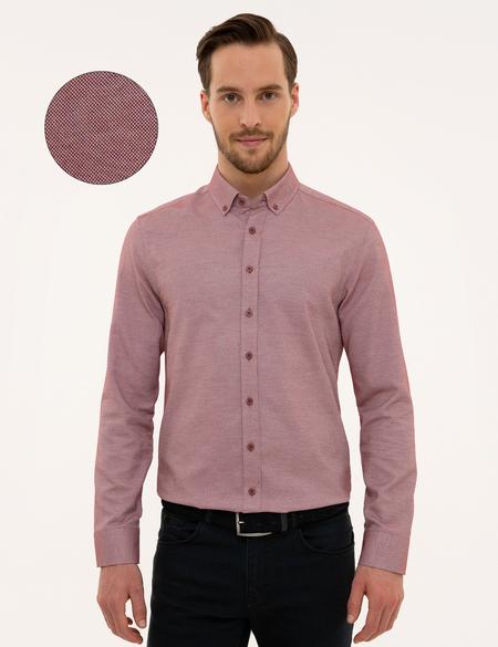 Bordo Slim Fit Oxford Gömlek - 50227391023