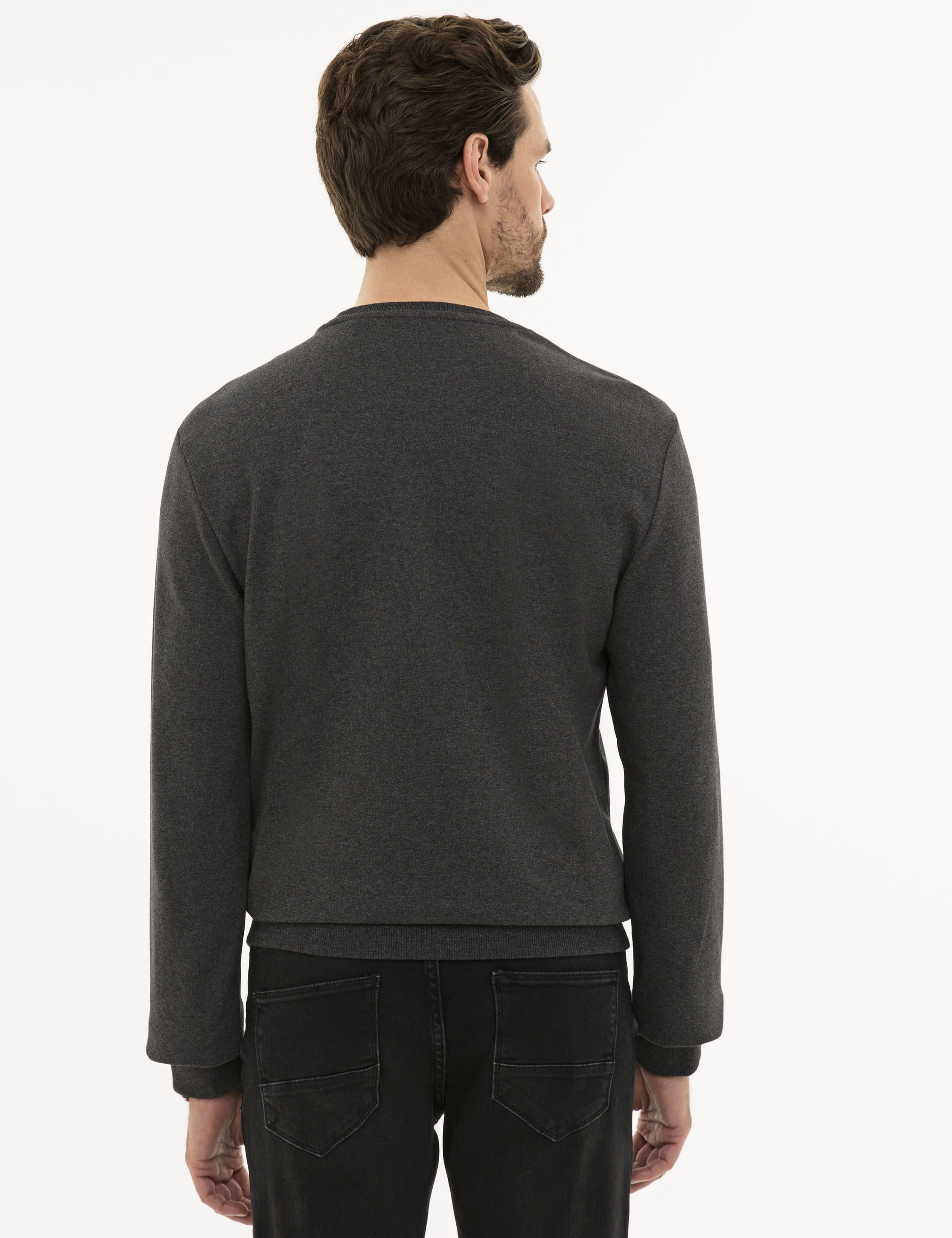 Antrasit Melanj Standart Fit Sweatshirt - Image 4