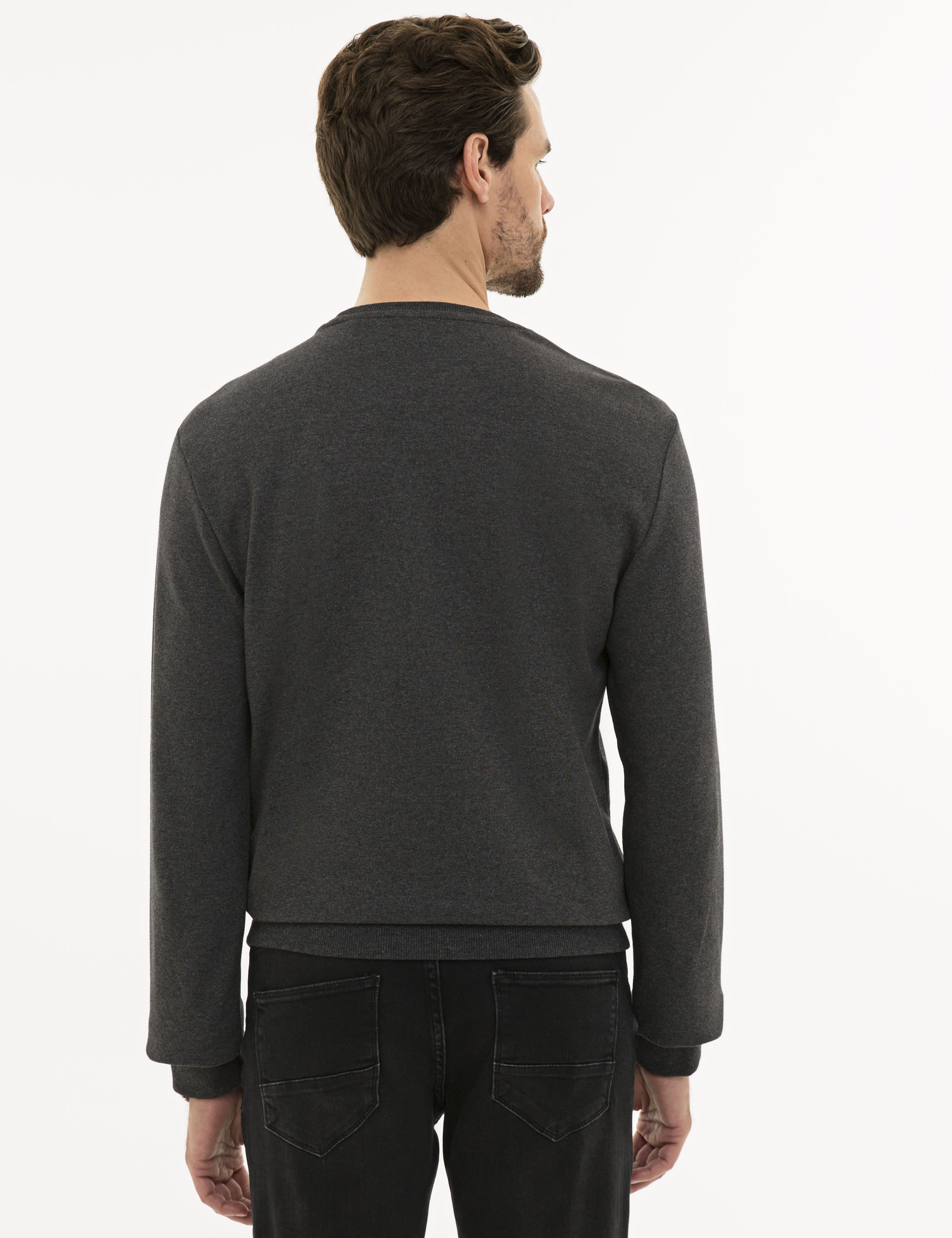 Antrasit Melanj Standart Fit Sweatshirt