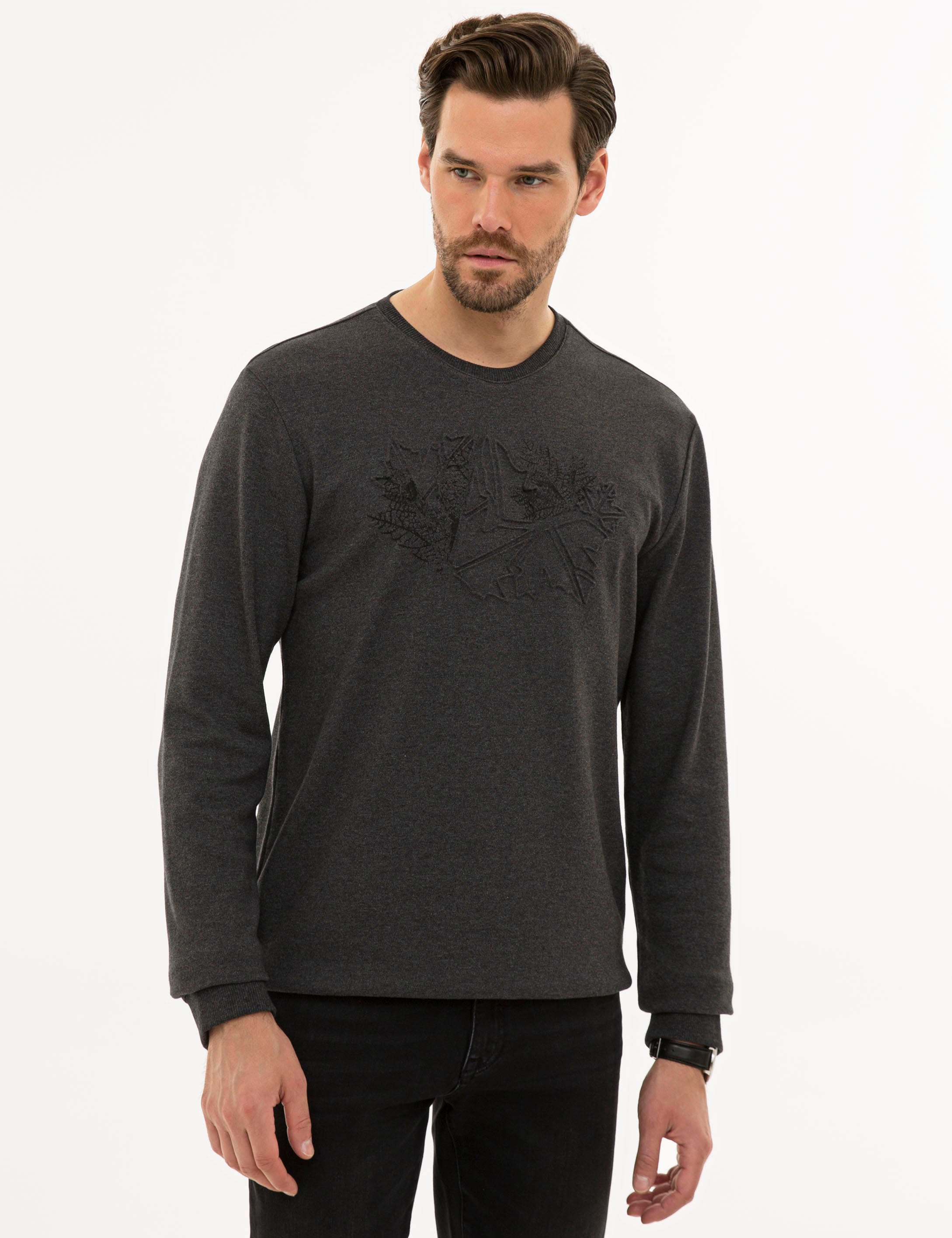 Antrasit Melanj Standart Fit Sweatshirt