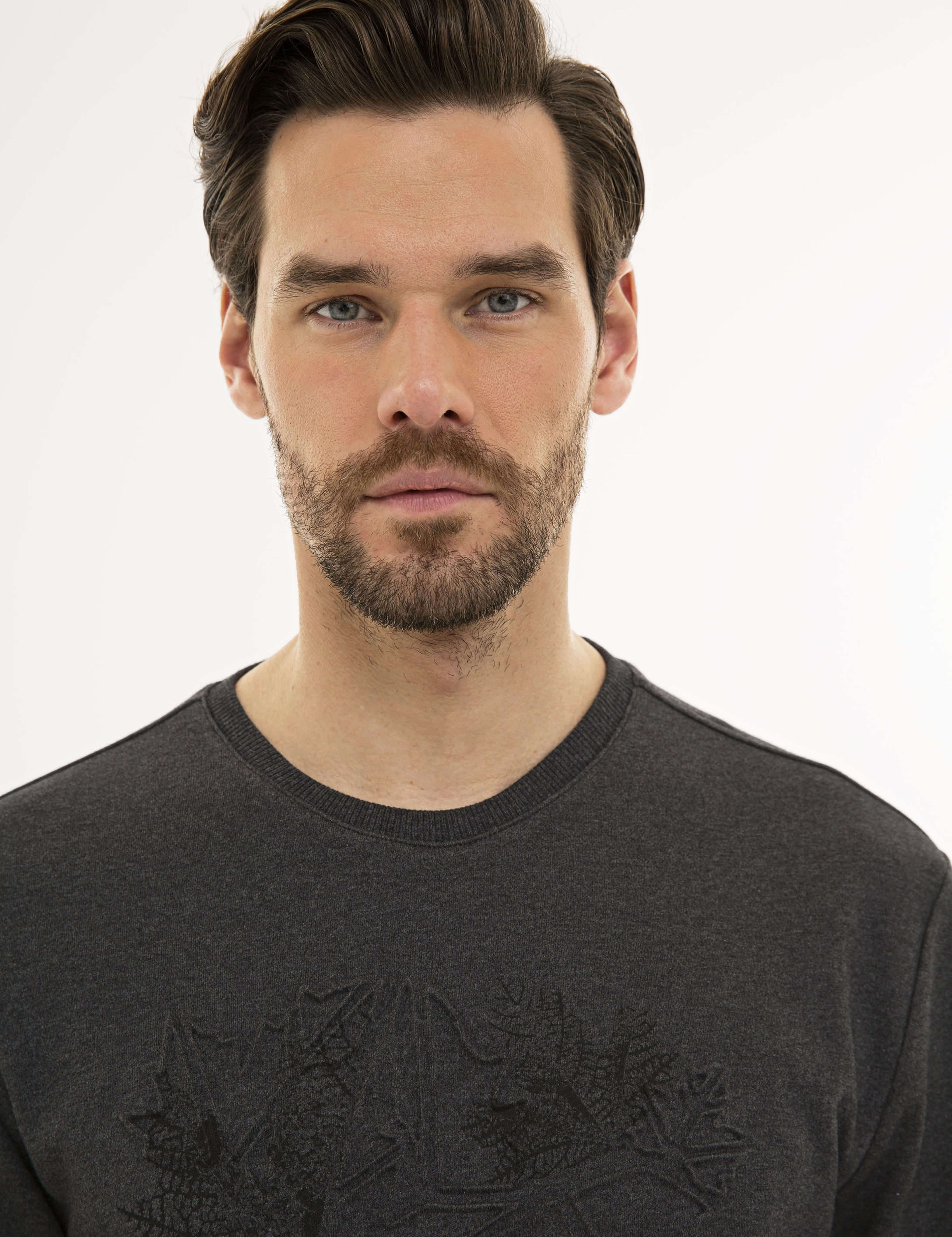 Antrasit Melanj Standart Fit Sweatshirt