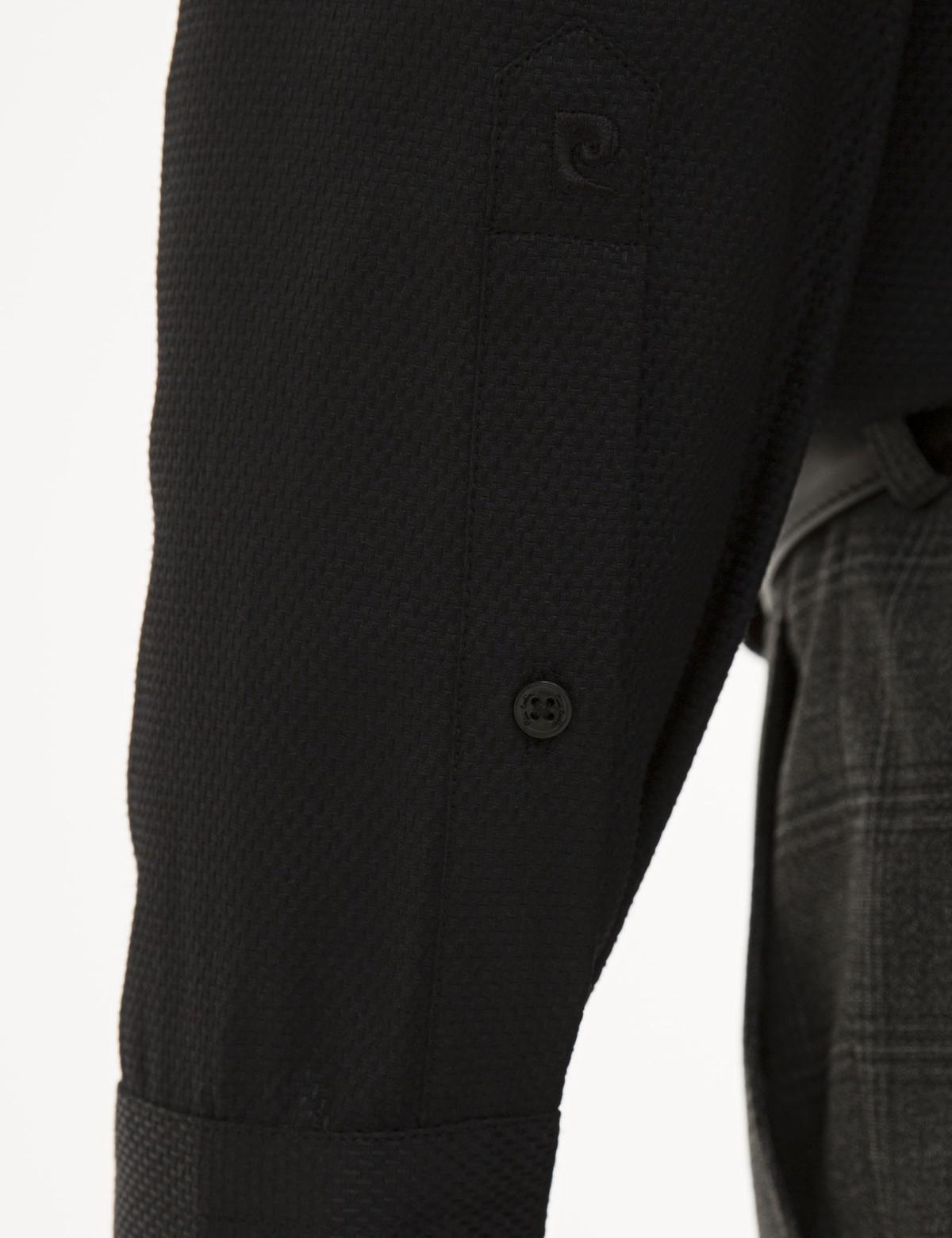 Siyah Slim Fit Armürlü Gömlek - 50233547026