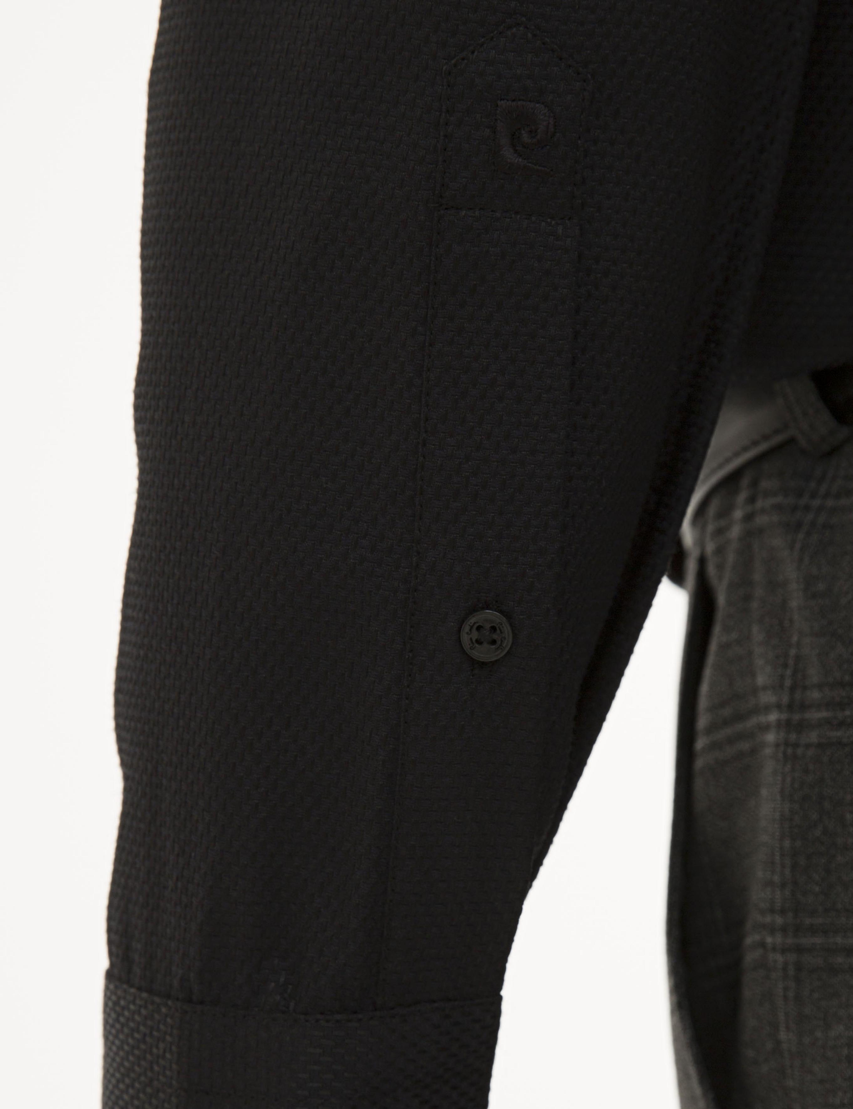 Siyah Slim Fit Armürlü Gömlek