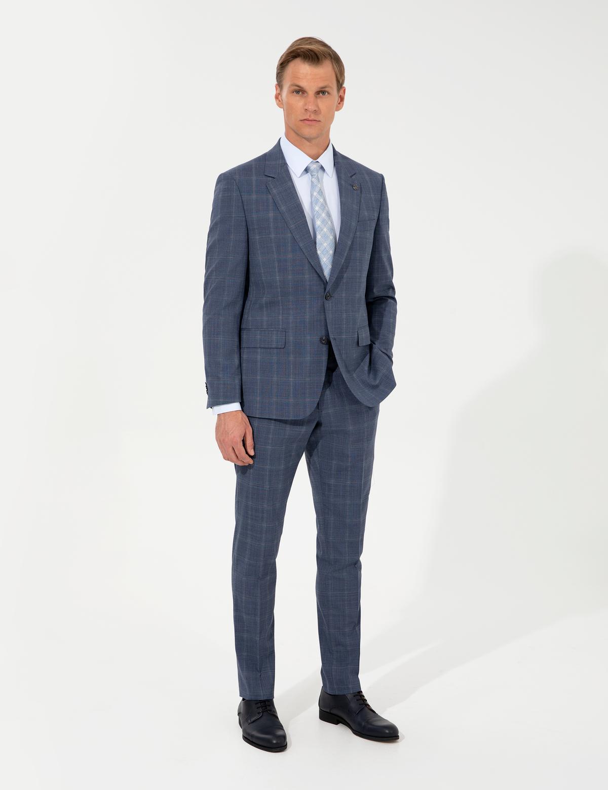 Açık Lacivert Slim Fit Takım Elbise