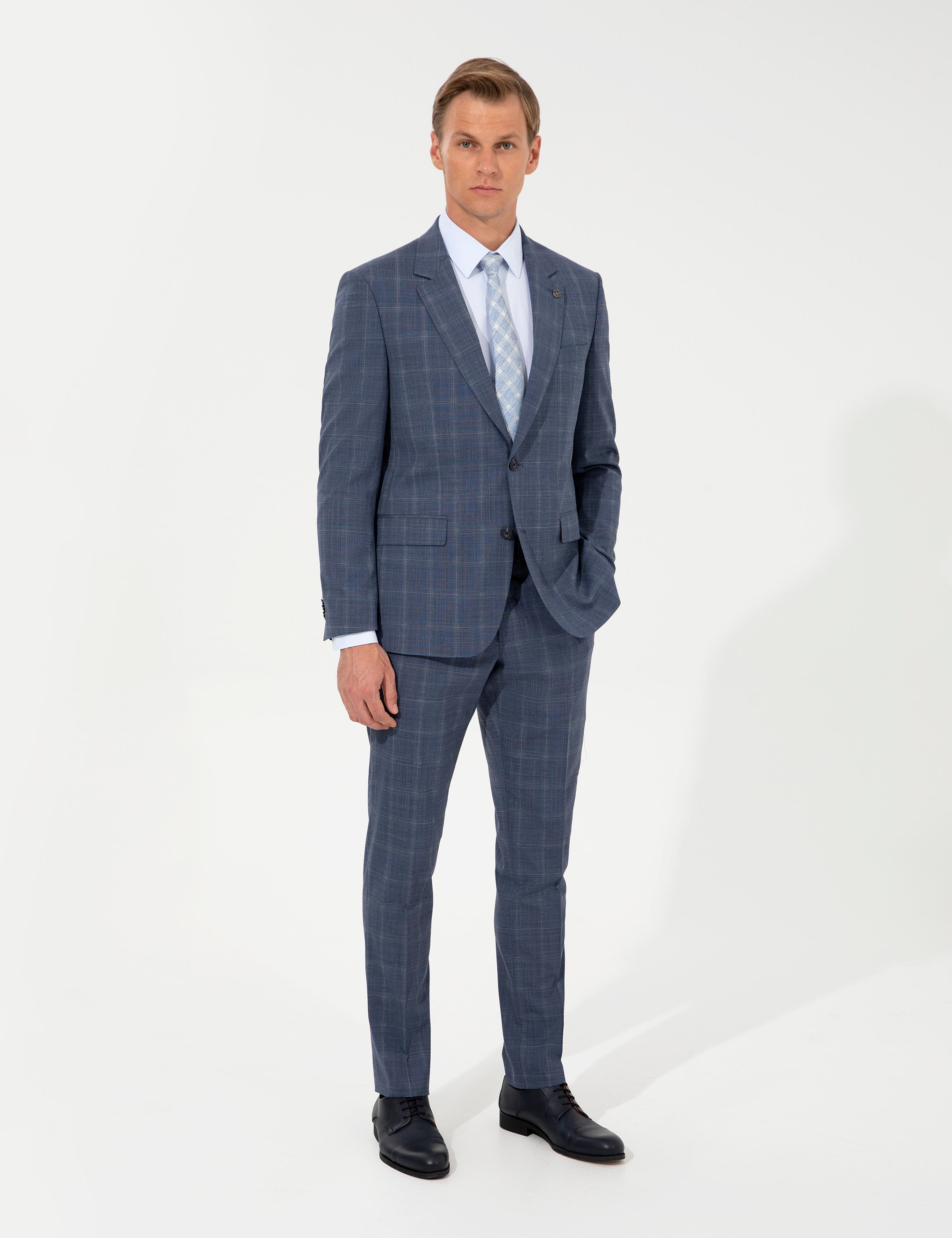 Açık Lacivert Slim Fit Takım Elbise