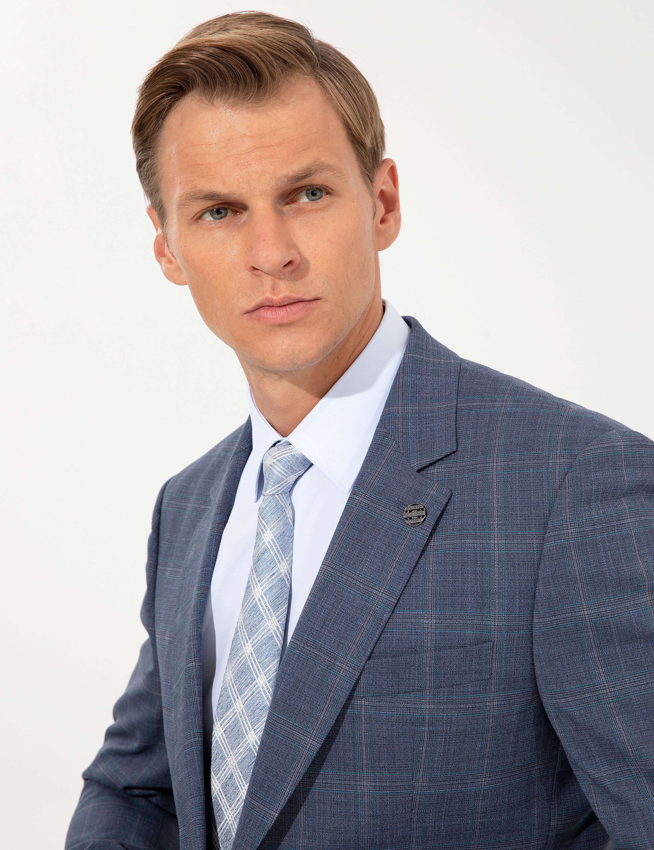 Açık Lacivert Slim Fit Takım Elbise