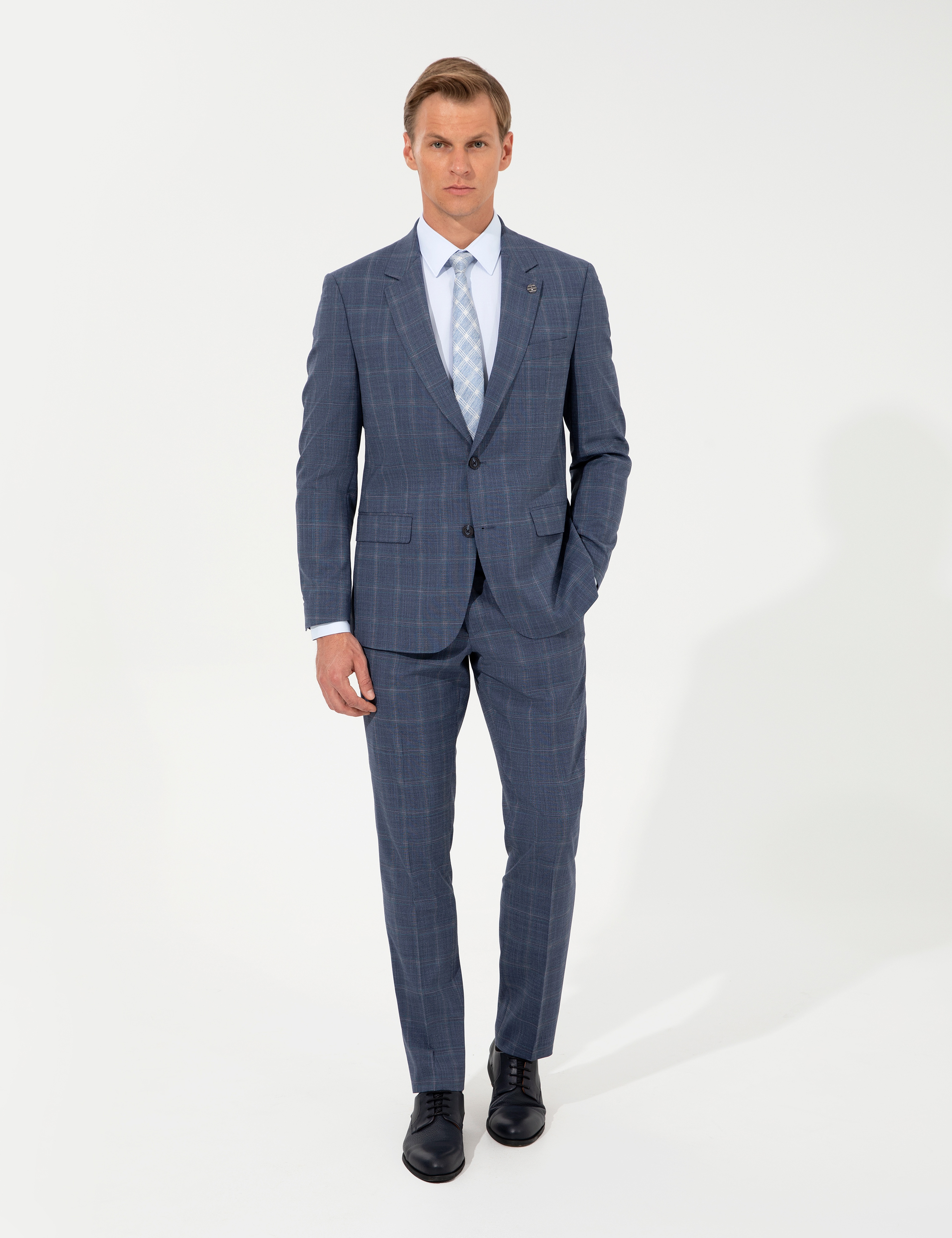 Açık Lacivert Slim Fit Takım Elbise - Image 3