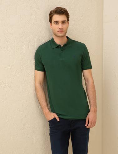 Koyu Yeşil Slim Fit Basic Tişört