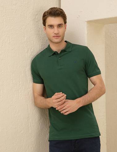 Koyu Yeşil Slim Fit Basic Tişört