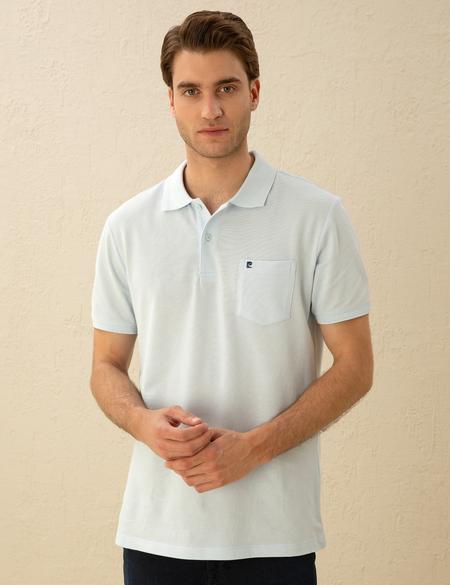 Açık Mavi Regular Fit Basic Tişört - 50291576098