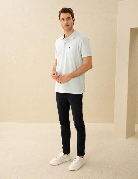 Açık Mavi Regular Fit Basic Tişört - 50291576098