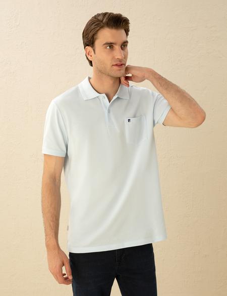 Açık Mavi Regular Fit Basic Tişört - 50291576098