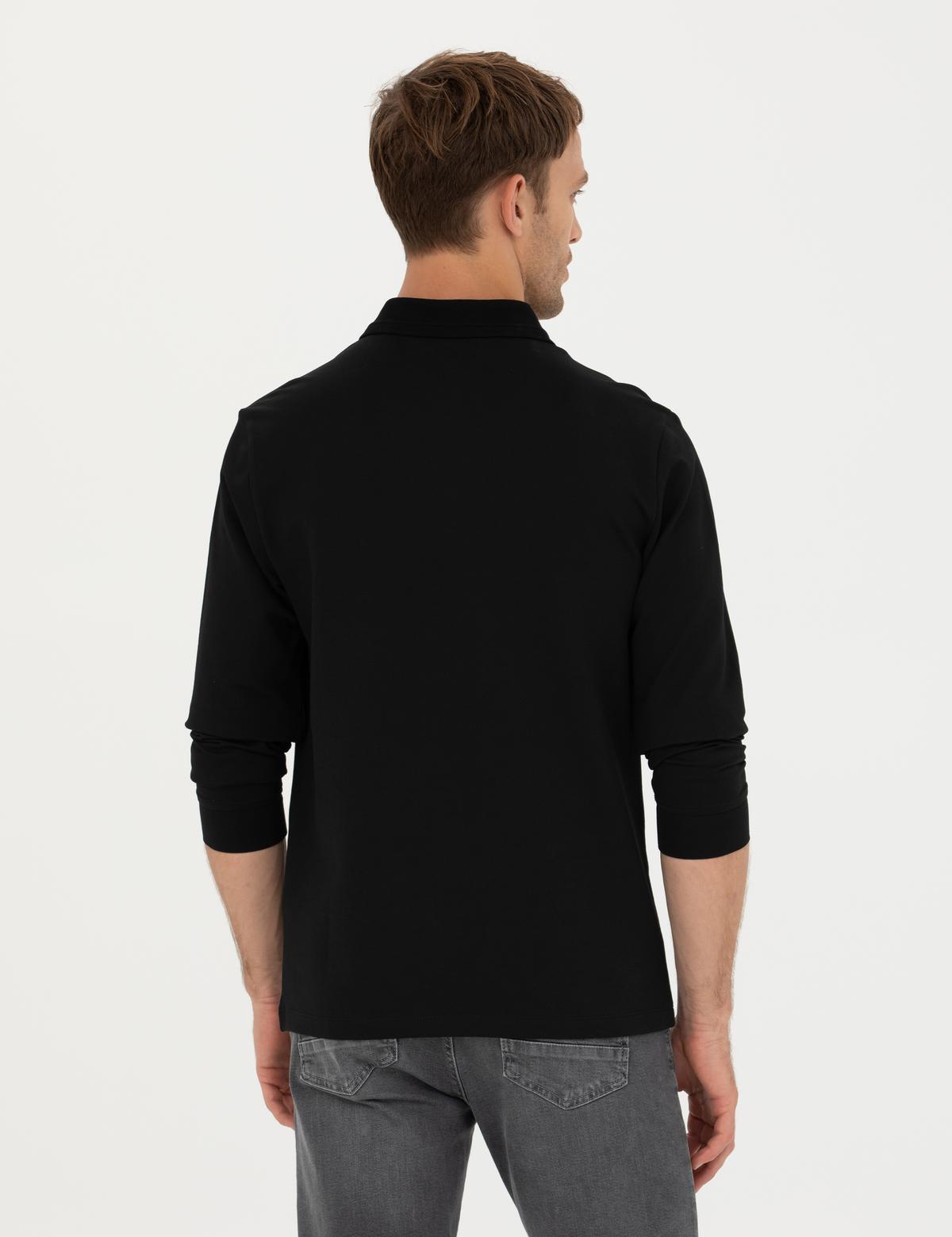 Siyah Slim Fit Sweatshirt - 50279558009